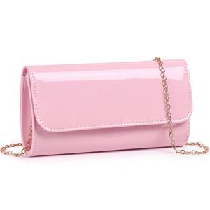 Patent Leather Envelope Clutch Evening Handbag Stylish Shoulder Bag c: